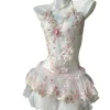 Sexy Lace Princess Skirt Nightgown Set Cute Backless Dress Embroidered Boudoir Gown for Romantic Intimacy Underwear
