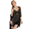 Sexy Lingerie Babydoll Slip Gown Lace Satin Push Up Padded Bra Backless Sleepwear Tie Belt Robe Women Hot Set Nightgown Chemise