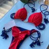 Sexy Solid color Women's Swimsuit Two-piece Triangle Swimwear Braiding rope Bikinis Set Beach Bathing Suit Brazilian Biquinis