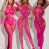 Sexy crochet Fishnet Cosplay Lingerie Babydoll Underwear costumes Chemises Teddies Sleepwear hoot sexy dress fluorescent pink