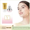 Skincare Set Kit Ah-8 Firming Neck Cream Moisturizing Lifting Skin Fades Fine Lines Reduce Double Chin Massage Peptide Eye Cream