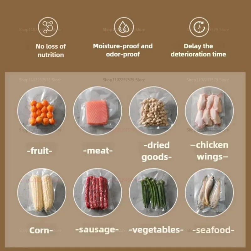Small Automatic Vacuum Sealer for Food Packaging Compression Sealing Machine for Cooked Food Plastic Sealers Kitchen Storage - Image 3