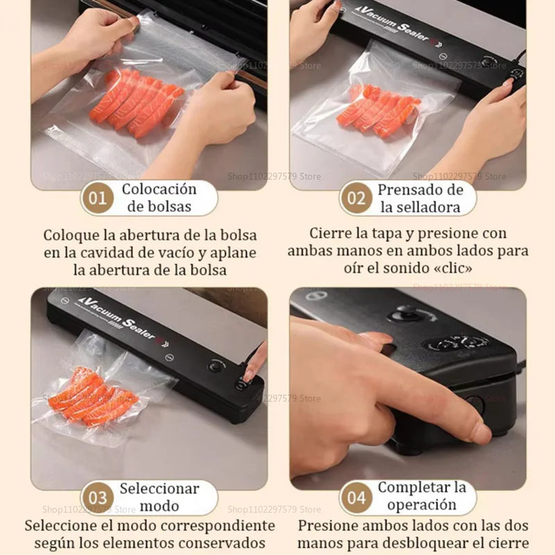Small Automatic Vacuum Sealer for Food Packaging Compression Sealing Machine for Cooked Food Plastic Sealers Kitchen Storage - Image 4
