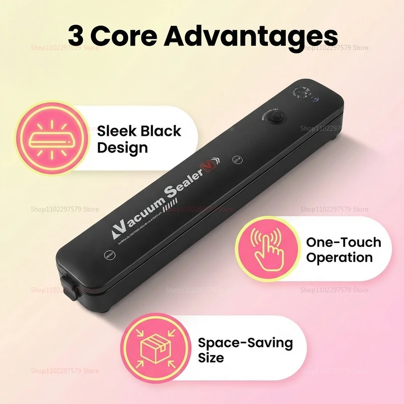 Small automatic food vacuum sealing machine for food preservation Compression sealing machine for cooked food plastic storage - Image 6