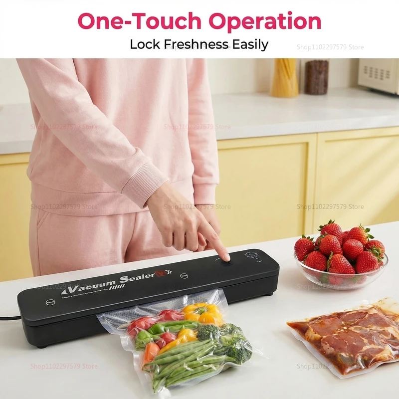 Small automatic food vacuum sealing machine for food preservation Compression sealing machine for cooked food plastic storage - Image 4