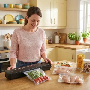 Small automatic food vacuum sealing machine for food preservation Compression sealing machine for cooked food plastic storage