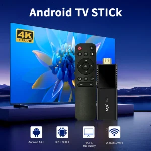 Smart TV Stick MX10 L Android 14 ARM Mali-400 MP2 WiFi 2.4G + BT4.0 Chromecast TV Stick with Infrared Remote Control