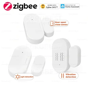 Smart ZigBee Window Door Sensor with Lux or Vibration Detection Home Security Real-time Alarm Work with Home Assistant Z2mqtt