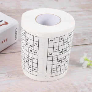 Soft Comfortable Sudoku Tissue Roll Printed Paper Toilet Tissue Sanitary Paper Home Cafe Shop Restaurant Fun Game Picture