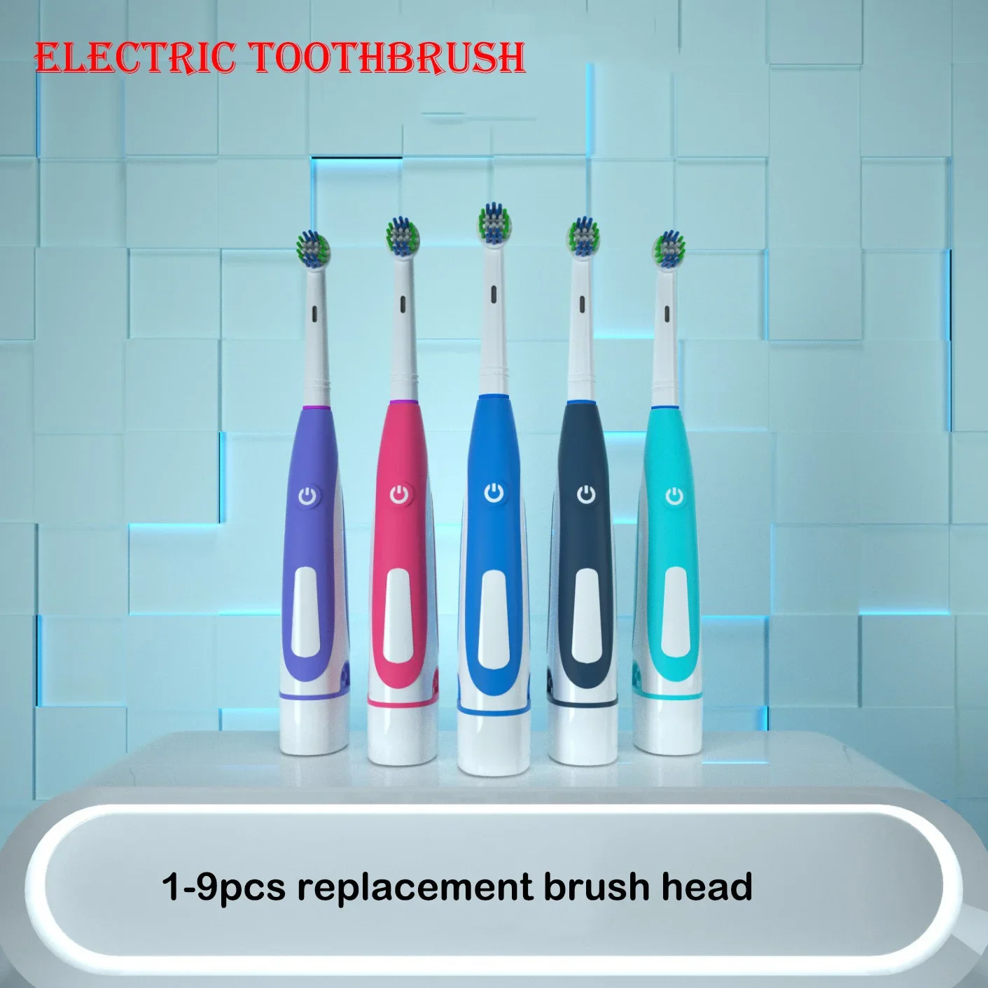 Sonic Electric Toothbrush Rounded 3D Vibrate Teeth Brush Rotation Gum Care Soft Bristle Heads Battery Power Teeth Whitening - Image 5
