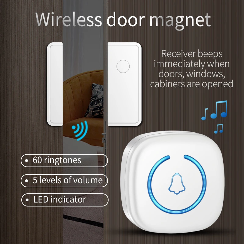 Split type Door And Window Sensor Wireless Door Magnet Sensor 60 Songs Home Protection Security Anti-Theft Alarm Volume Reminder - Image 2