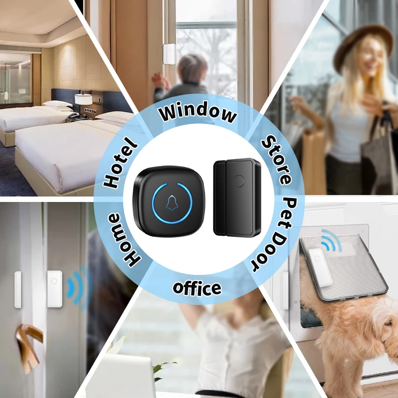Split type Door And Window Sensor Wireless Door Magnet Sensor 60 Songs Home Protection Security Anti-Theft Alarm Volume Reminder - Image 3