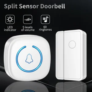 Split type Door And Window Sensor Wireless Door Magnet Sensor 60 Songs Home Protection Security Anti-Theft Alarm Volume Reminder