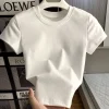Spring Summer New Short Sleeve T-Shirt Women Solid Simple Casual Soft All-Match Hot Basic Slim Tops Tees Summer Fashion 2025