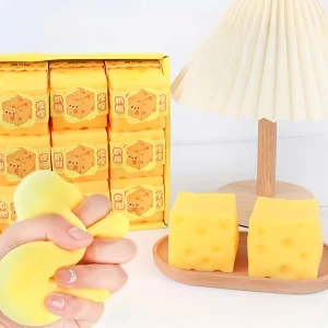 Squishy Square Cheese Squeeze Toys Slow Rebound Push Stress Relief Sensory Toy Soft Butter Cheese Fidget Toy Christmas Present
