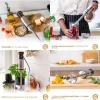 Stainless Steel Handheld Immersion Blender with Chopper and Measuring Jug, 400W Power Blender for Pureeing Baby Food, Soups, and