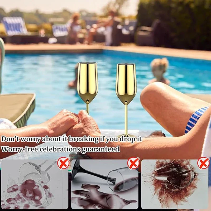 Stainless steel wine glasses unbreakable metal cocktail glasses 220ml for drinking cocktails and wine in the bar and at bar Cup - Image 3