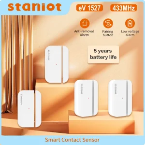Staniot 5-Year Battery Door Window Sensor Smart Home Wireless Door Open Close Detectors For Security Alarm Panel Burglar System