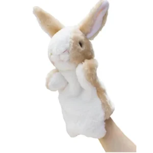 Stuffed Animal Bunny Hand Puppet Cute Plush Rabbit Soft Finger Puppet Cartoon Children DIY