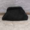Summer Beach Clutch Bag Solid Color Small Crochet Handbag Knitting Dumpling Clutch for Women Casual Hollow Out Pouch