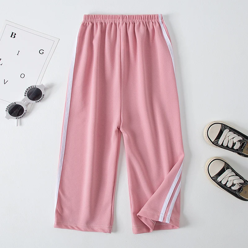 Summer CHILDREN'S Thin Wide-leg Pants Boys and Girls Color Leisure Sports Straight Pants Comfortable Pants. - Image 2