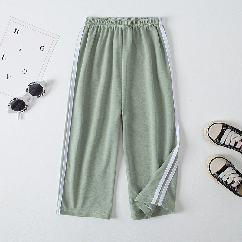 Summer CHILDREN'S Thin Wide-leg Pants Boys and Girls Color Leisure Sports Straight Pants Comfortable Pants. - Image 4