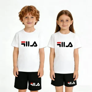 Summer Kids Letter Print 2PCS Outfits Casual Short Sleeve T-Shirt & Shorts Set Sports Tracksuit for Boys Girls 3-12Y