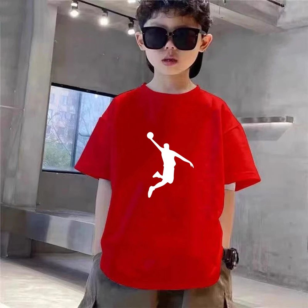 Summer Kids White T-shirt+Shorts Two-Piece Set Print Boys Girls Toddler 3-12Yrs Tshirt Sports Casual basketball player Clothes - Image 5