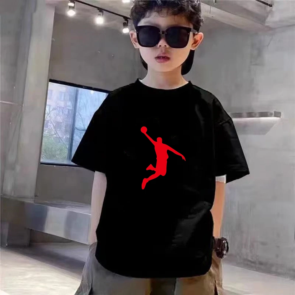 Summer Kids White T-shirt+Shorts Two-Piece Set Print Boys Girls Toddler 3-12Yrs Tshirt Sports Casual basketball player Clothes - Image 4
