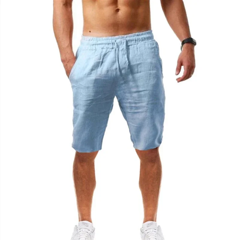 Summer Men Sport Gym Pants Soild Cotton Linen Pants Breathable Casual Training Trousers Joggers Hip Pop Sweatpants Streetwear - Image 6