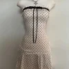 Summer New Cute Spicy Girl Sexy Polka Dot Streetwear Dress For Women Fashionable Sleeveless Slimming Strapless Short Skirt Dress