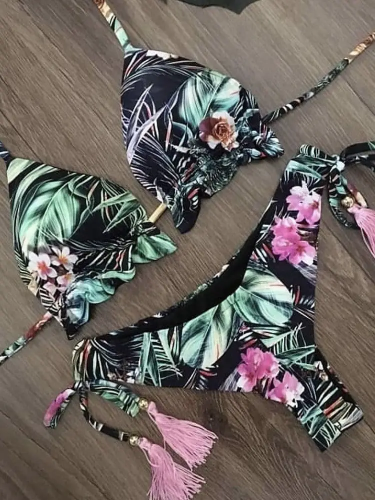 Swimwear Women Swimsuit 2020 Sexy Print Bikini Set Push Up Bathing Suit Brazilian Biquini Beach Female Swim Wear Thong Bikinis - Image 3