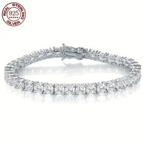 The Classic 925 Silver Plated 18K Gold Moissanite Advanced Sense Tennis Bracelet Fashion Personality Exquisite Jewelry