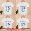 The Little Mermaid Ariel Princess Girls Clothes 1 2 3 4 5 6 7 8 9 Years Birthday Custom Name Kids T shirt Baby Children T-Shirt