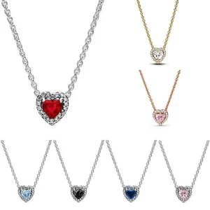 Timeless Heart-shaped Necklace 925 Sterling Silver Sparkling Zircon Heart Pendant - Luxury Charm Women's Elegant Gift
