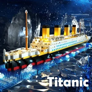 Titanic Ship Micro Mini Building Blocks 1860pcs 3D Titanic Model Building Set DIY Bricks Toys Gift for Adults and Age 14+