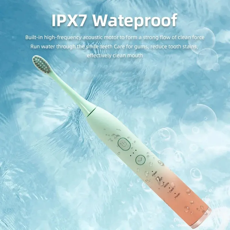 Tongwode Electric Sonic Toothbrush Rechargeable Waterproof Electronic USB Charge Whitening Tooth Brushes Replacement Heads Adult - Image 3