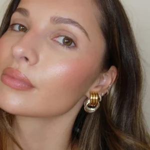 Trendy Stainless Steel Multilayer Circle Twist Knot Earrings for Women Texture Mixed Color Gold Plated Statement Earring Bijoux