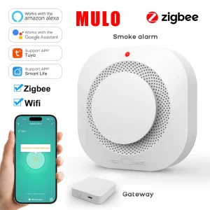 Tuya ZigBee WiFi Smart Smoke Detector Alarm Sensor Home Security Fire Protection For Home Security System Via Smart Life APP