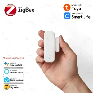 Tuya Zigbee Door Window Sensor Alarm Detector Burglar Magnetic Contact Open Close Alexa Google Smart Life Smart Home Security
