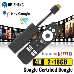 UBISHENG GD1 Google certified Android 11 4K BT Voice Remote S905Y4 AV1 2GB RAM 16GB ROM 5G WiFi Smart Android TV Box TV Stick