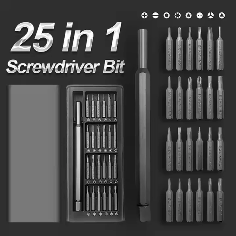 UF Tool 25-in-1 Magnetic Screwdriver Set - Precision Repair Kit for Phone, Computer & Electronics - 24 Detachable Steel Bits - Image 2