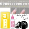 UR SUGAR 3PCS False Nails Set With 420Pcs Matte Soft Gel Tips Solid Glue Gel Remover Quick Nail Extension Kit Nail Beauty Starte
