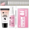UR SUGAR 4Pcs Press On Nails Set 30ml Solid Glue Gel 50ml Glue Remover 420Pcs Soft Gel Tips For Quick Nail Extension Manicure