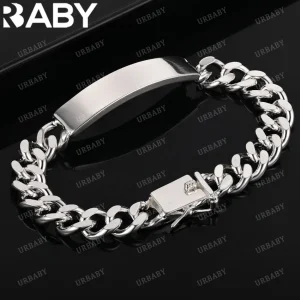 URBABY 925 Sterling Silver Square Chain Bracelets For Women Wedding Party Anniversary Gift Fashion Fine Jewelry