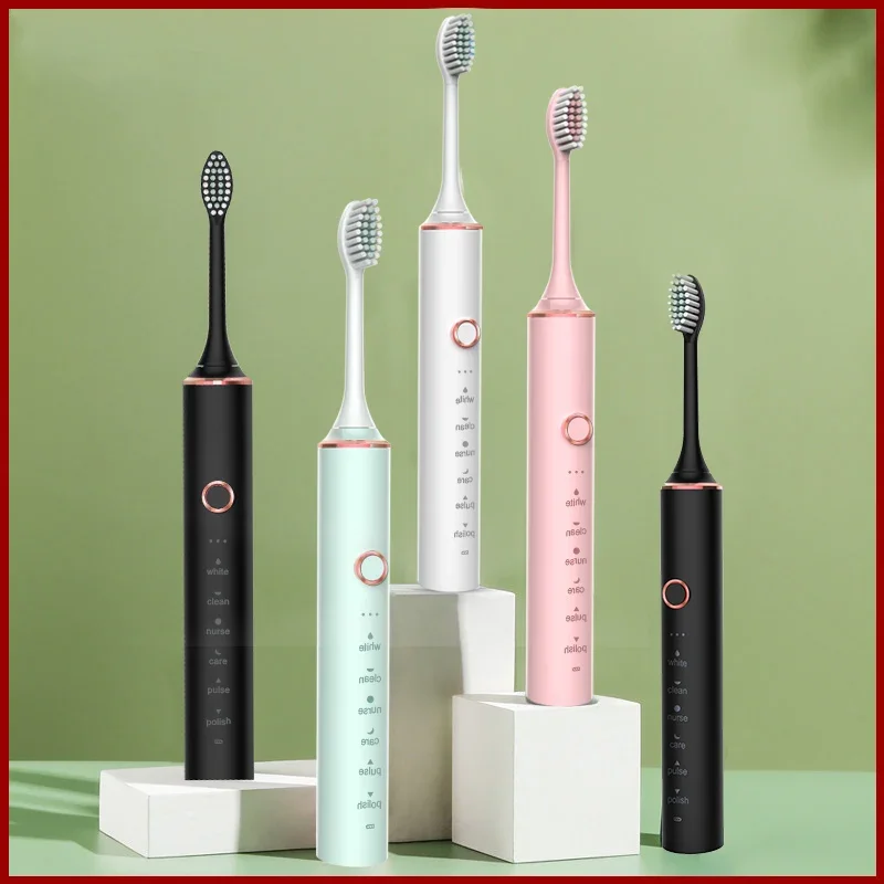USB Fast Charging Sonic Electric Toothbrush with Smart Timer Rechargeable Adult Toothbrush Set Includes Replacement Heads - Image 5