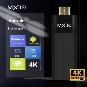 Ultra HD 4K Android TV Stick MX10-F3 Stick Mini Home TV Stick H313 Quad Core Support 2.4/5G Dual Wifi 2GB RAM 16GB ROM