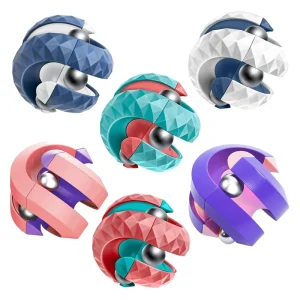 Unique Orbit Ball Fidget Spinning Toy Novelty Beads Track Infinity Cube Creative Anxiety ADHD Stress Relief Gifts Kids Adults