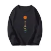 Universe planets Print Tshirt Kids Kawaii Graphic T shirt Boys Long Sleeve Tee Tops Retro Black Tshirt Teens Clothing 2024