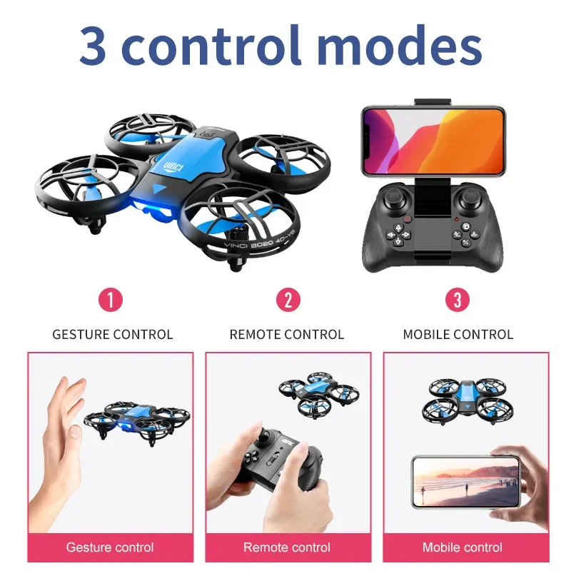 V8 New Mini Drone 4k profession HD 1080P Wide Angle Camera WiFi FPV RC Dron Height Keep Drones Helicopter Kids Toys 4DRC - Image 3